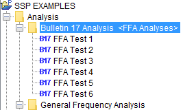 Figure 8. Bulletin 17 Folder Only Displays Analyses in Working Set.