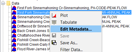 Figure 2. Menu Option for Opening the Metadata Editor.