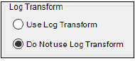 Figure 4. Log Transform Options.
