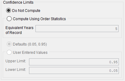 Figure 5. Confidence Limit Options.