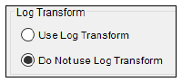 Figure 4. Log Transformation Options.