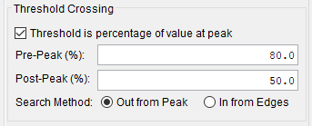 Time Window Modifier Alternative Editor, Threshold Crossing panel.