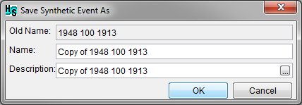 Save Synthetic Event As dialog box. Save Synthetic Event As dialog box.