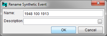 Rename Synthetic Events dialog box.