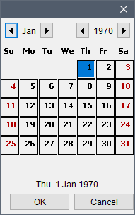 Select Date dialog box.