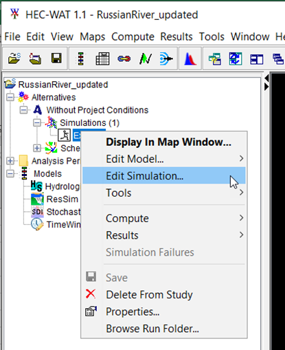 Open the Simulation Editor from the Study Tree. Open the Simulation Editor from the Study Tree.
