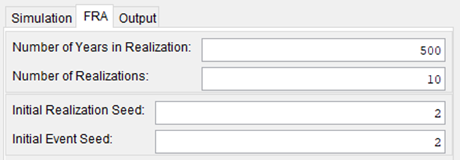 Simulation Editor - FRA Tab. Simulation Editor - FRA Tab.