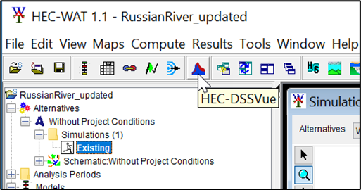 HEC-WAT Toolbar - HEC-DSSVue Icon HEC-WAT Toolbar - HEC-DSSVue Icon