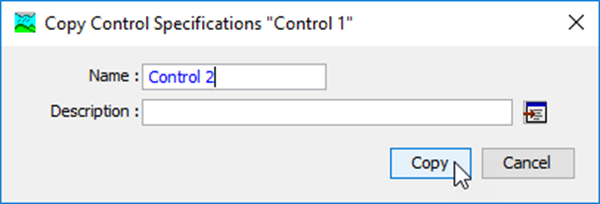 HEC-HMS - Copy Control Specifications Dialog Box HEC-HMS - Copy Control Specifications Dialog Box