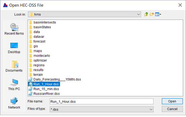 Open HEC-DSS File Browser Open HEC-DSS File Browser