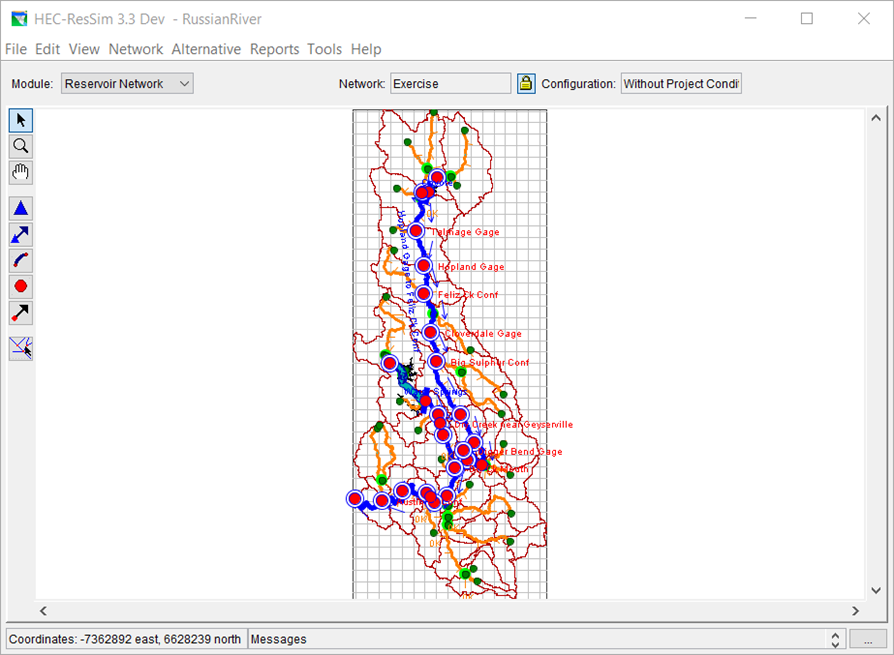 HEC-ResSim Main Window - Exercise Reservoir Network HEC-ResSim Main Window - Exercise Reservoir Network