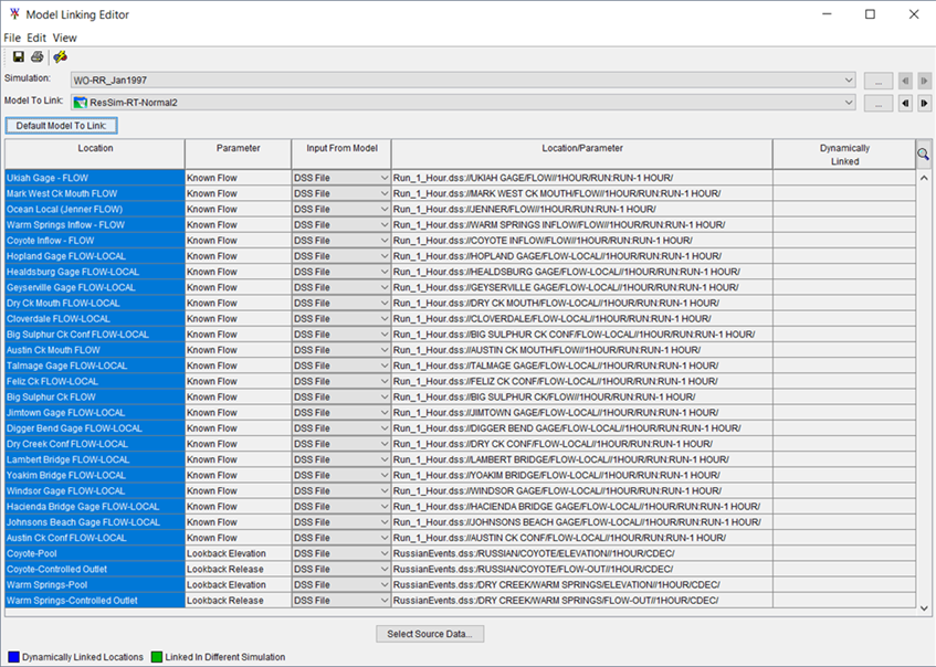 Model Linking Editor - HEC-ResSim Model Alternative Model Linking Editor - HEC-ResSim Model Alternative