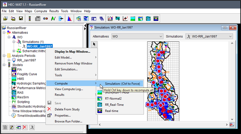 HEC-WAT Main Window  - Compute