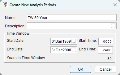 Create New Analysis Period Dialog Create New Analysis Period Dialog
