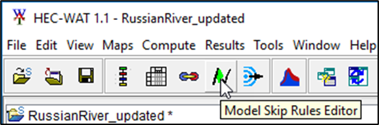 HEC-WAT Toolbar - Model Skip Rules Editor Icon HEC-WAT Toolbar - Model Skip Rules Editor Icon