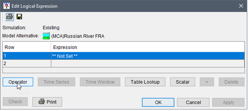 Edit Logical Expression Dialog Edit Logical Expression Dialog