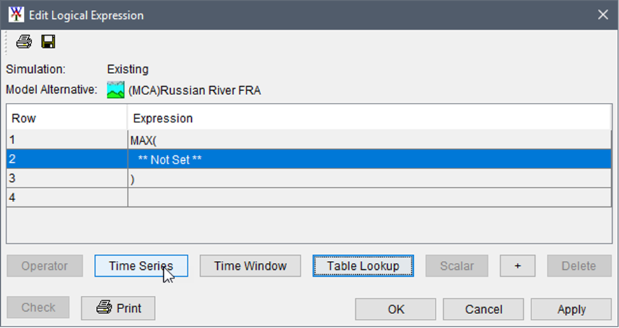Expression A - Edit Logical Expression Dialog - Operator Expression Expression A - Edit Logical Expression Dialog - Operator Expression