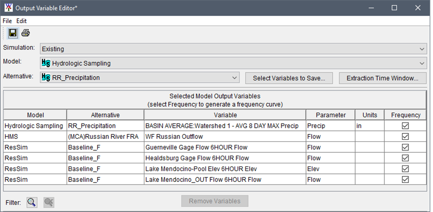 Output Variable Editor - All Selected Variables to Save - Frequency Option Enabled Output Variable Editor - All Selected Variables to Save - Frequency Option Enabled