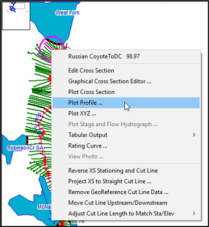 Geometric Data - Cross Section - Plot Profile Command Geometric Data - Cross Section - Plot Profile Command