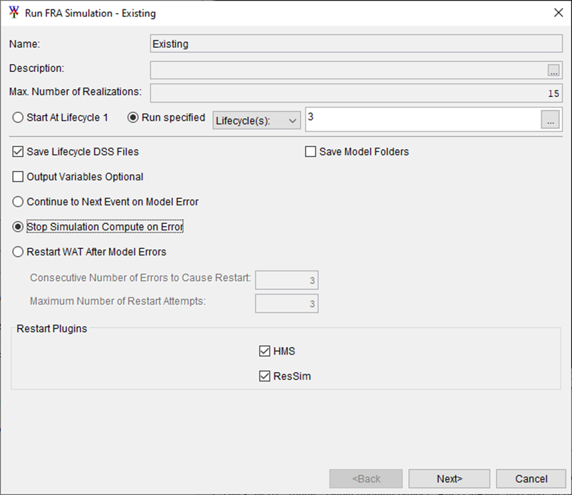 Running FRA Simulation for Lifecycle 3 Running FRA Simulation for Lifecycle 3