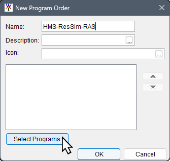 New Program Order Dialog