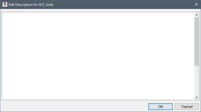 Edit Description dialog box. Edit Description dialog box.