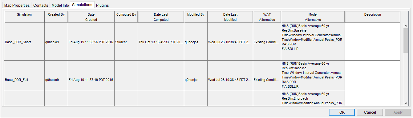 Study Details dialog box, Simulations tab. Study Details dialog box, Simulations tab.
