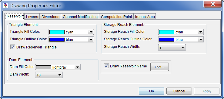 Drawing Properties Editor.