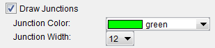 Stream Alignment Properties dialog box, Draw Junctions properties options.