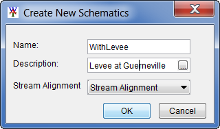 Create New Schematics dialog box.