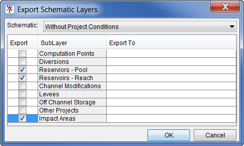 Export Schematic Layers dialog box.