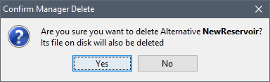 Confirm Manager Delete message dialog