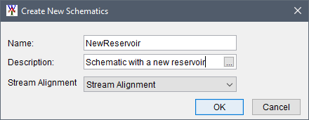 Create New Schematics dialog box