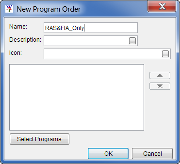 New Program Order dialog box.