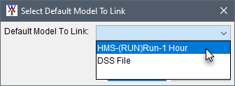 Select Default Model To Link dialog box, Default Model To Link example options.