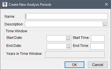 Create New Analysis Periods dialog box.