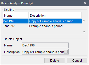 Delete Analysis Period(s) dialog box.