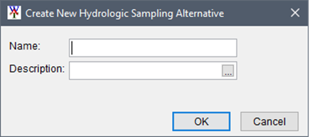 Create New Hydrologic Sampling Alternative Dialog