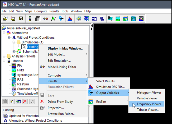 Study Tree - Existing Shortcut Results - Frequency Viewer