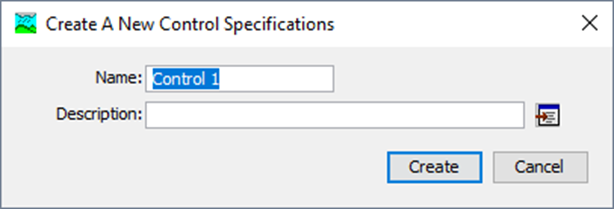 HEC-HMS- Create A New Control Specification Dialog Box