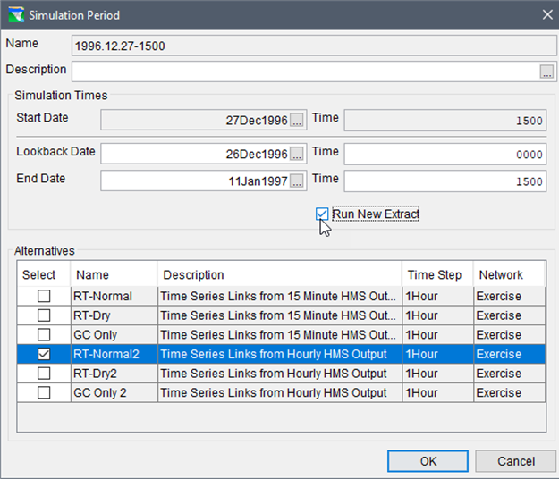 HEC-ResSim - Simulation Period Dialog Box