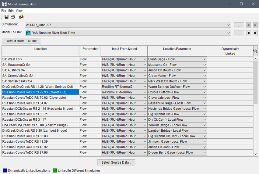 Model Linking Editor - HEC-RAS Model Alternative - Linking Completed