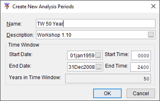 Create New Analysis Periods Dialog