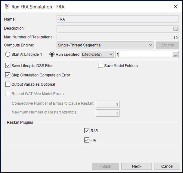 Run FRA Simulation Editor
