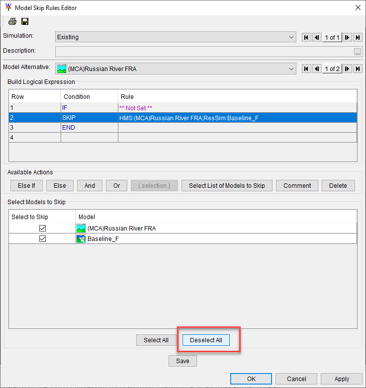 Removing skip rules 