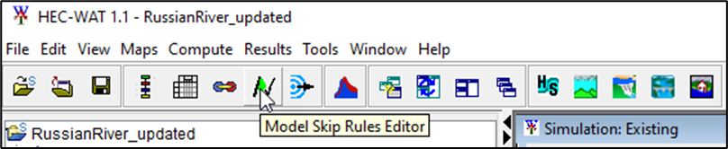 Model Skip Rule Editor Icon Location