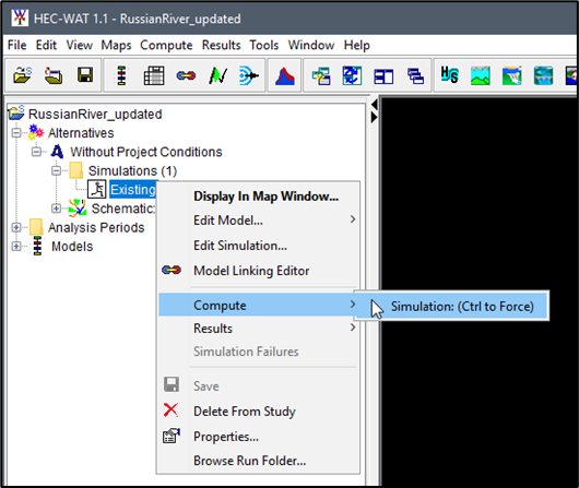 Selecting Existing Simulation and Force Computing