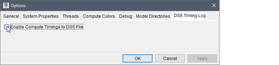 Enabling Compute Timings to DSS File