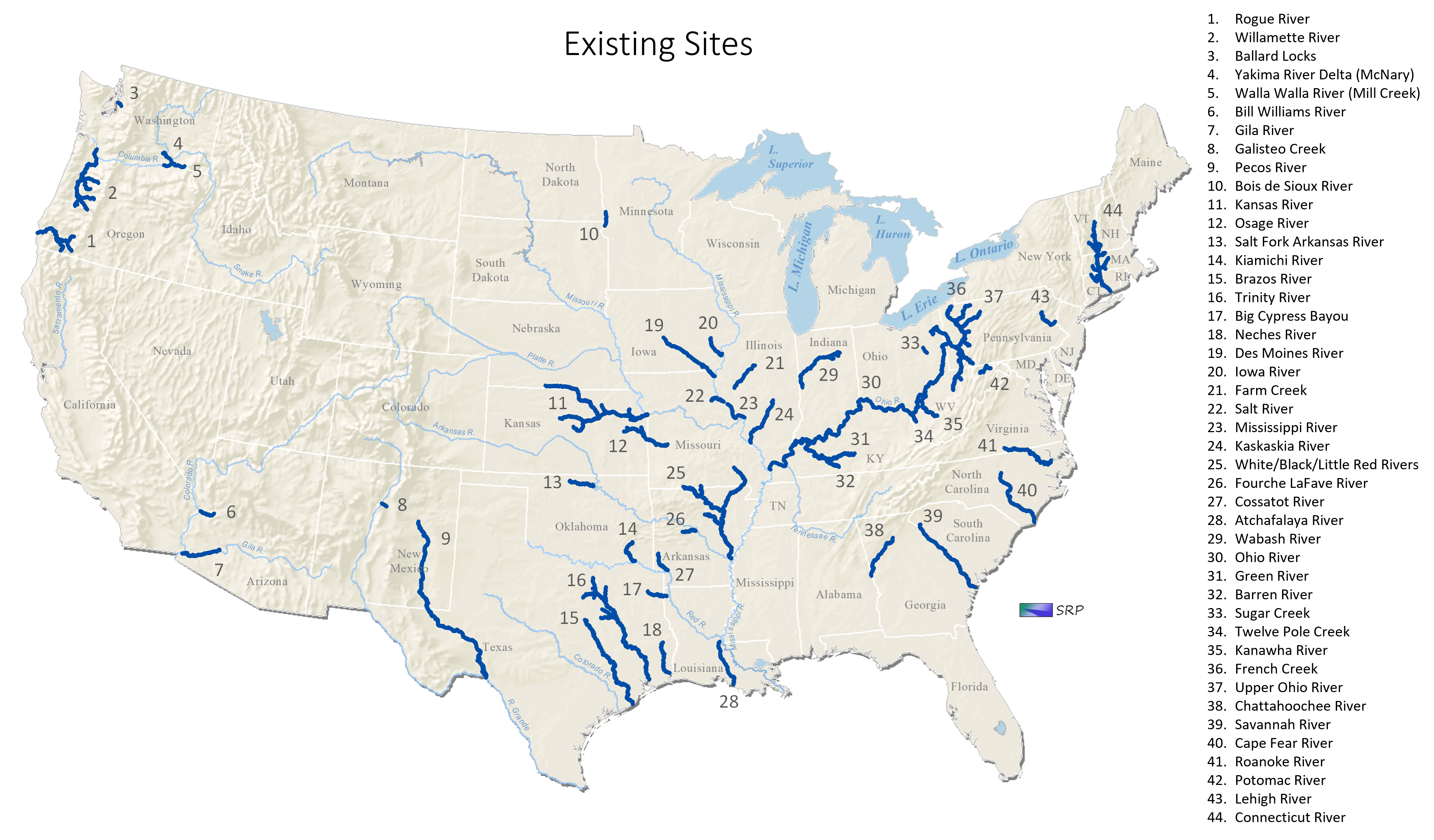 Sustainable Rivers is an ongoing national program to increase environmental benefits provided by Corps already built water resources projects. Sustainable Rivers involves work on Corps infrastructure in more than 44 river systems and 12,069 river miles.