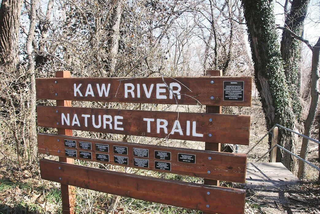 Kaw River Nature Trail is a self-guided trail open from dawn to dusk that runs along the river. The Kaw is popular for canoeing and kayaking and has an access point almost every ten miles for its entire length. In 2012, it was added to the National Park Service’s National Water Trail System.